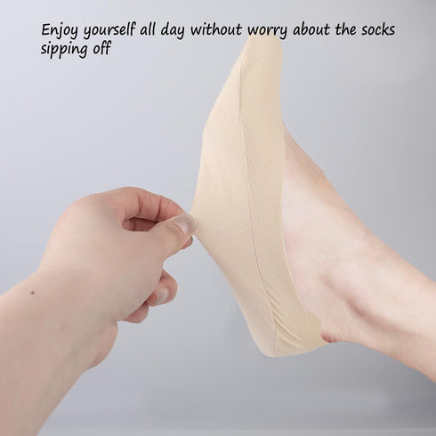No Show Socks Womens Ultra Low Cut Liner Socks Non-Slip Invisible Liner Socks for Flats Heels Pumps, 5 Pairs, Sizes 5-8, 3 Black + 2 Nude...