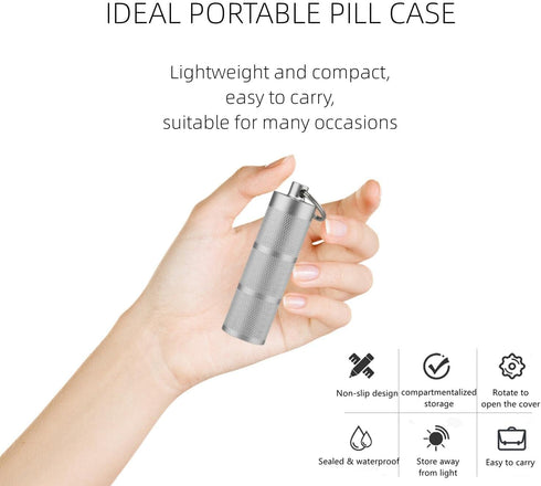 Waterproof Keychain Pill Holder - Compact, Portable, and Secure Pill Box with 3 Compartments - Pocket-Sized Pill Case and Container for Daily Medi...