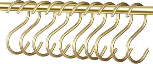 10 PackGold S Shaped Hooks, Gold Coat Clothes Towel Hangers, Kitchen Pots Pans Coffee Cups Rack Hooks (10)...