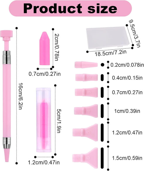 XIHIRCD 17pcs DIY Diamond Artistic Paint Tools, Diamond Art Tools Diamond Artistic Pen Replacement Heads Wax Diamond Artistic Paint Supplies for Q...