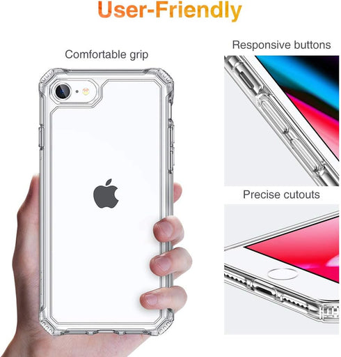 ESR for iPhone SE (2022) Case, iPhone SE (2020) and iPhone 8, Military-Grade Protection, Shock-Absorbing Corners, Yellowing-Resistant Back, Phone ...