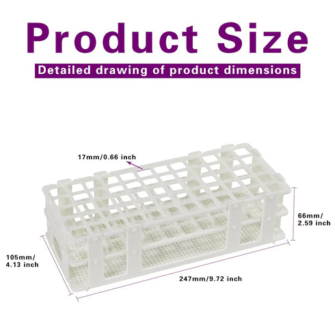 Plastic Test Tube Rack for 16mm Tube, 60 Wells, White,Detachable (60 Hole)...