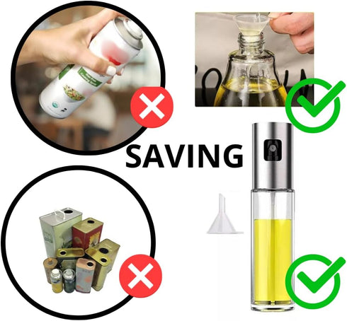 Generic Oil Sprayer for Cooking-100ml Olive oil spray bottle –olive oil Sprayer Mister for salads, baking, BBQ- air fryer accessory- perfect dosag...