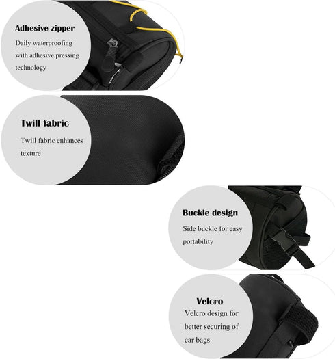 Bike bags for bicycles front rack mountain phone top tube bike pouches for adult bikes travel storage handlebar bag (Yellow)...