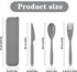 Large Reusable Utensils Set with Case, 2 Sets Portable Cutlery Set for Adults, Travel Fork Spoon Knife for Camping Work Picnic (Grey, Black)...