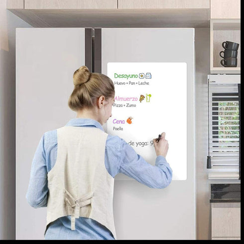 12 x 8 Inch Magnetic White Dry Erase Board for Fridge, A4 Small Chalkboard Magnet White Board Refrigerator Whiteboard Sheet with 3 Markers and Big...