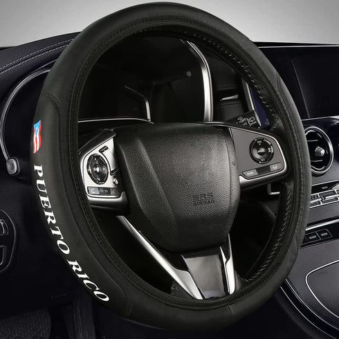 Puerto Rico Flag Elasticity Steering Wheel Cover fit Universal 15inch Steering Wheel Puerto Rico Car Accessories Accessory...