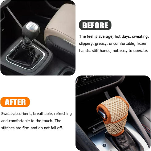 Car Gear Shift Knob Cover, Vehicle Manual Automatic Shifting Gear Stick Protector, Mini Anti-Slip Automotive Shifter Lever Cover Decor Accessories...