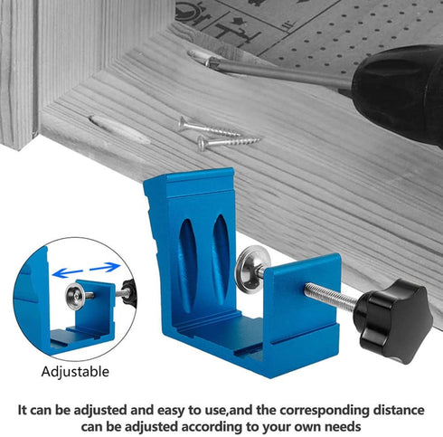 46Pcs Pocket Hole Jig Kit, 15 Degree Pocket Hole Jig with Drill Guide Joint, Adjustable Woodworking Inclined Hole Locator, Carpentry DIY Wood Work...