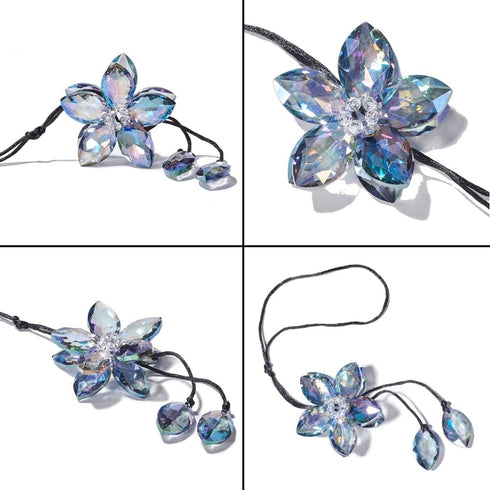 Crystal Flower Rear View Mirror Pendant Car Hanging Ornament Lucky Accessory, Colorful...