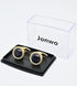 Blue Sandstone Round Men's Cufflinks In Gift Case Silver / 14K Gold Plated Natural Gemstone Cufflinks for Men Jewelry for Wedding Party Business B...