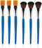 6 PCS Mop Brush for Acrylic Painting 1 Inch Face Paint Brushes with Wooden Handle Oval Blending Brushes for Acrylic Painting, Watercolor, Face Bod...