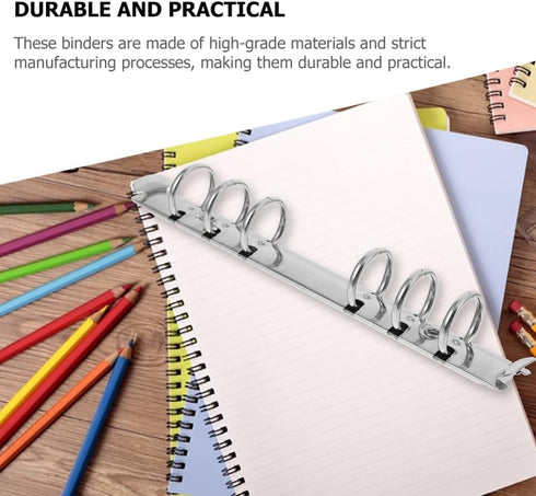 A6 Notebook Mechanism Replacement Kit: 6 Ring Metal Binder Mechanisms 6pcs Binding Spines Combs for Loose Leaf Notebook Planner Binding Accessorie...
