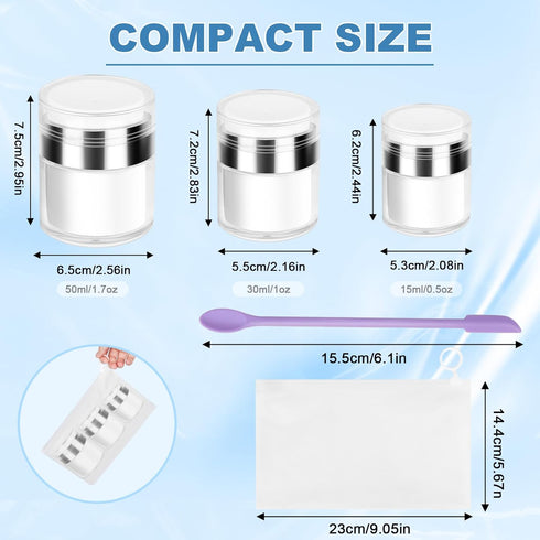 Airless Pump Jars, Travel Vacuum Cream Bottle, Airless Pump Bottles, Refillable Moisturizer Vacuum Bottle, Empty Cosmetic Dispenser with Pump for ...