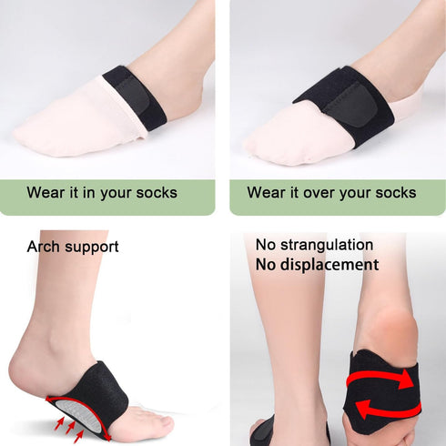HENGXIA Arch Support Compression Sleeves for Flat Feet, Adjustable Plantar Fasciitis Braces, for Fallen Arches, Orthotic Arch Support Wrap for Hig...
