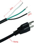 10FT 18 Gauge 3 Prong AC Power Cord Cable with ON/OFF Switch, Pigtail (Open End Wiring), NEMA 5-15 Plug SJTW 18AWG 10A125VAC...