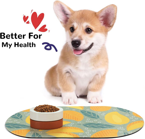 HACHIKITTY Cat Food Mat for Pet Bowls Dispenser, 25"x 14" Cute Dog Food Mat for Floor Waterproof, Dog Bowl Mat for Food and Water, Pet Feeding Mat...
