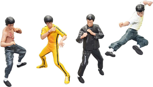 Palmetto Houseares Bruce Lee Figurine 4PCS Collection Set, Average Height of 4 Inch Hard Plastic Resin Figurine, Master of Chinese Kong Fu Martial...