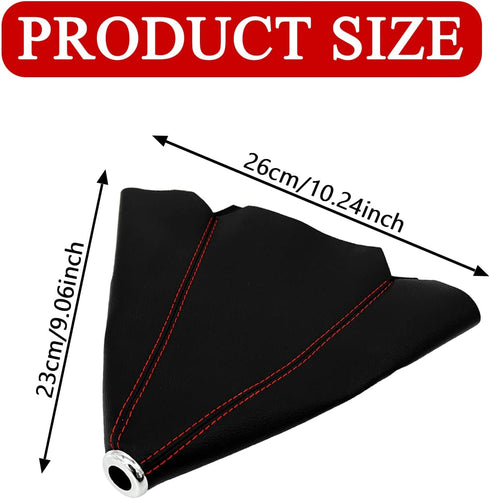 Car Shift Boot Cover, Gear Shift Knob Dust Protection Black Carbon Fibre PU Leather Gear Stick Gaiter for Most Manual/Automatic Car Truck SUV (Red...