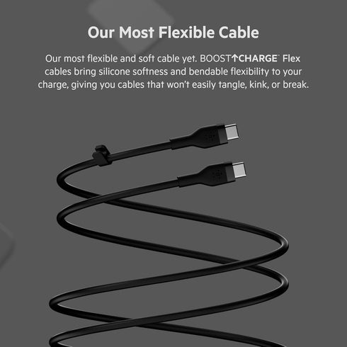 Belkin BoostCharge Flex Silicone USB-C to USB-C Cable (1M/3.3FT), MFi-Certified Charging Cable for iPhone 15 Series, Samsung Galaxy Series, Google...