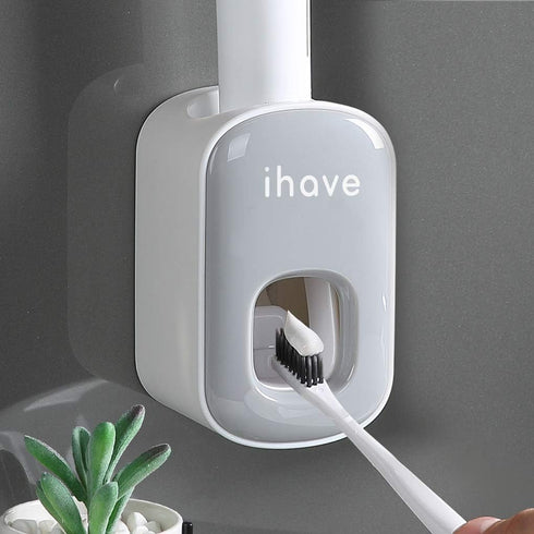 iHave Toothpaste Dispenser Wall Mount for Bathroom Automatic Toothpaste Squeezer (Grey)...