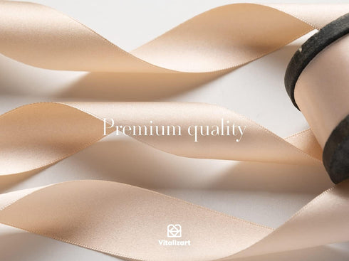 Vitalizart Nude Satin Ribbon 1 Inch Double Faced Silk Like Thin Ribbon for Gift Wrapping Bouquet Hair Wedding Christmas Decoration...