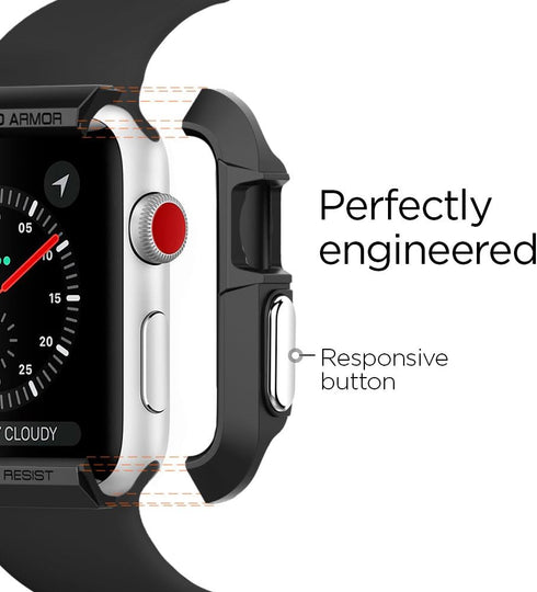 Spigen Rugged Armor Designed for Apple Watch Case for 42mm Series 3/2/1/Original (2015) - Black...