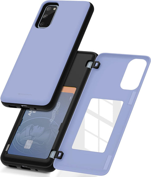 GOOSPERY Galaxy S20 Wallet Case with Card Holder, Protective Dual Layer Bumper Phone Case (Lilac Purple)...