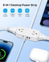TROND Travel Power Strip with USB Ports, 5ft Flat Plug Extension Cord with Multiple Outlets, Small Wall Mount Extender Adapter for Office Dorm Roo...