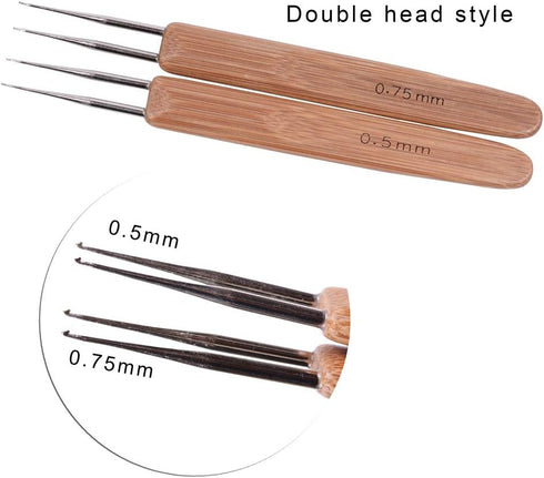 3 Pcs/Set Dreadlock Crochet Hook for Hair, Dreadlock Needle Tool for Braid Craft,Dread Locks Crochet Needles 0.5mm (1 Hook, 2 Hooks,3 Hooks)...