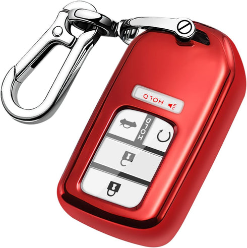 QBUC for Honda Key Fob Cover with Keychain,Soft TPU Full Cover Protection Key Fob Shell Compatible with Honda Accord Civic CRV HRV Pilot Odyssey P...