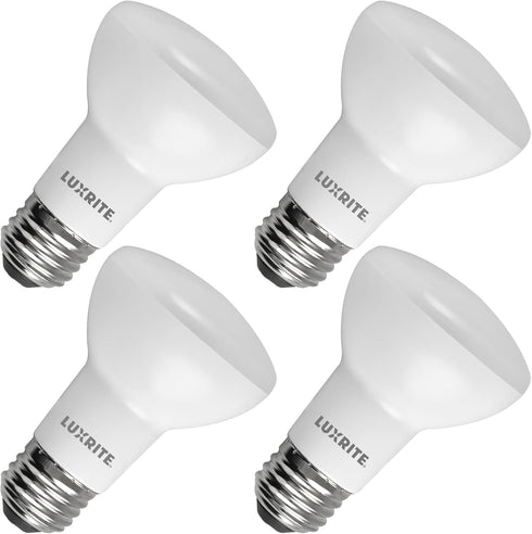 LUXRITE BR20 LED Bulb, 45W Equivalent, 4000K Cool White, Dimmable, 460 Lumens, R20 LED Flood Light Bulb 6.5W, Energy Star, Damp Rated, E26 Base, P...