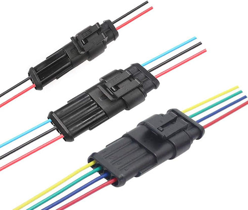 30Pcs/Pack (2 + 3 + 4 Pin Way) 16AWG Car Male & Female Waterproof Electrical Connectors Plug Socket Kit With 10cm Wire 1.5mm Series Terminal Conne...