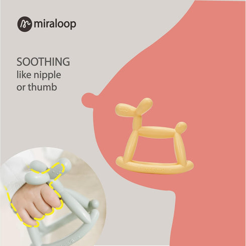 Teething Toy for Baby 0-6, 12, 18 Months Infant, Jellydog Never Drop Food Grade Silicone Rocking Teether, Prevent Choking & Odorless, Less Dust an...