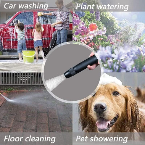 Fusenliang Garden Hose Nozzle Sprayer, Metal High Pressure Leak-proof Water Hose Nozzle with 3 Adjustable Spray Patterns, for Car&Pet Washing, Gar...