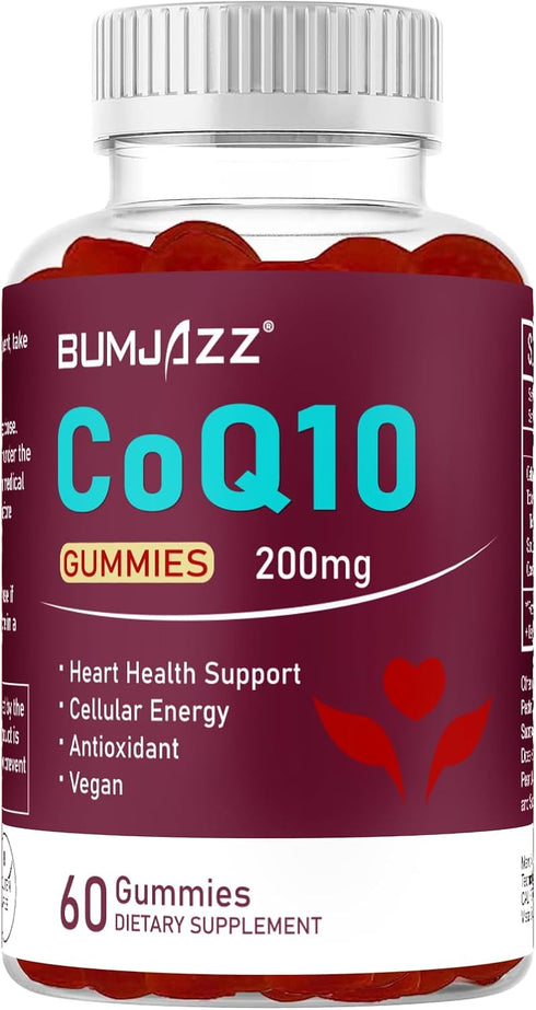 High Absorption - CoQ10 Gummies 200mg - Non-GMO - Gluten-Free - Coenzyme Q10 - CoQ10 Gummies - 60 Count - Raspberry Flavored...