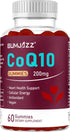 High Absorption - CoQ10 Gummies 200mg - Non-GMO - Gluten-Free - Coenzyme Q10 - CoQ10 Gummies - 60 Count - Raspberry Flavored...