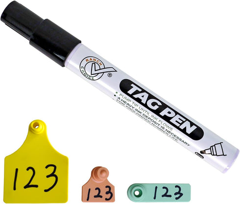Ear Tag Marking Pen, Black, with Special Ink Penetrates Into Cattle Livestock Ear Tags, Long Lasting Not Fading...