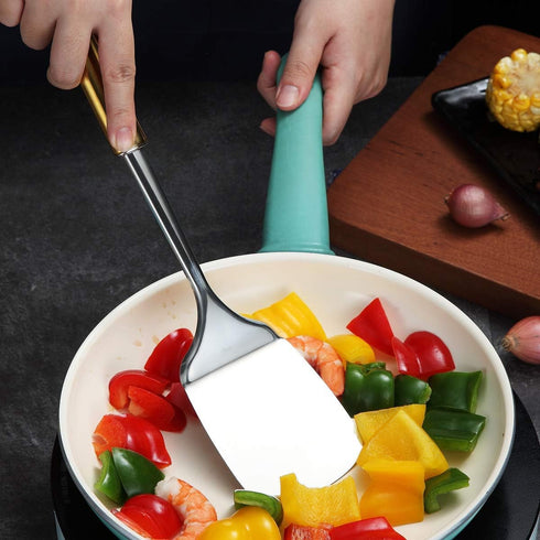 Berglander Spatula, Stainless Steel Gold Handle Solid Turner, Golden Handle Kitchen Spatulas Titanium Plating, Cooking Spatula, Spatula For Cookin...
