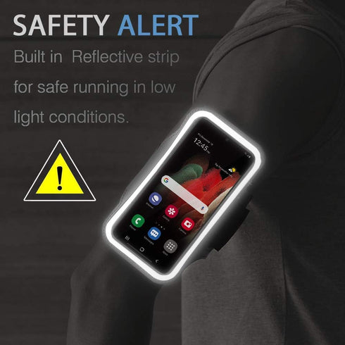 Galaxy S25 S24 Armband, JEMACHE Water Resistant Gym Running Workouts Phone Arm Band for Samsung Galaxy S25 S24 S23 S22 S21 with Card Holder (Black...