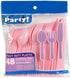 Baby Blue & Light Pink Heavy Duty Plastic Cutlery Sets - 16 Spoons, 16 Forks, 16 Knives - 2 packs of 48 each 96 pcs total - One Blue & One Pink...