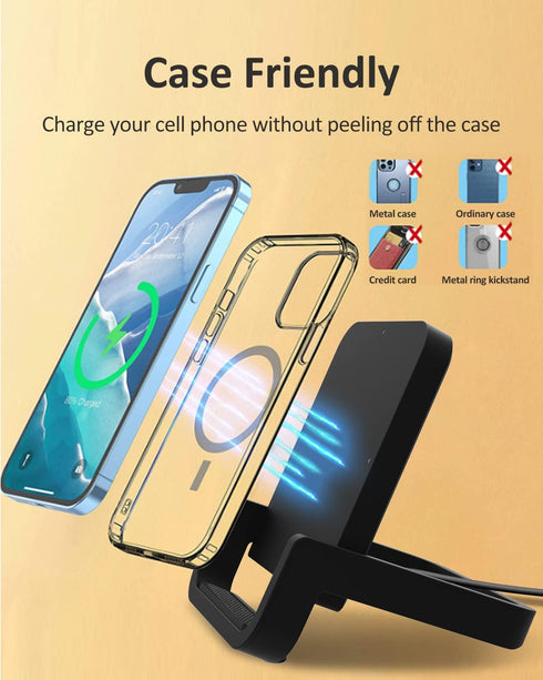 Fast Wireless Charger 10W Charging Stand Compatible with iPhone 13 12 11 Pro XR XS X 8 Plus Samsung Galaxy S20 S10 Note 20 10 Google LG and Other ...
