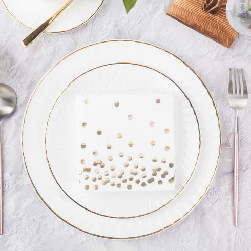 80 Pack of White Paper Cocktail Napkins with Gold Foil Polka Dot Confetti?Polka Dot Party Supplies(5 x 5 in?3-ply) (gold)...
