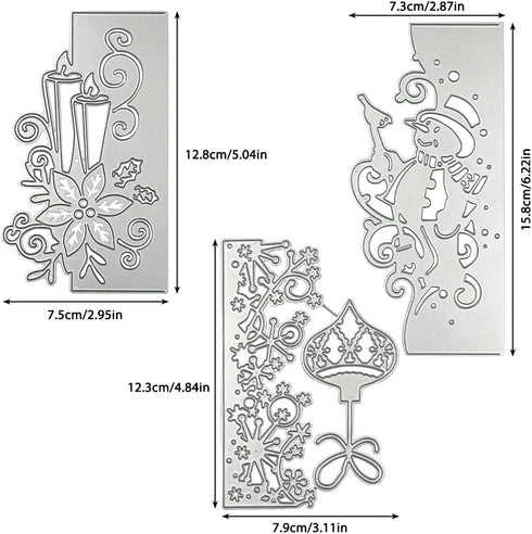 3 Pcs Die Cuts for Card Making, SENHAI Christmas Metal Cutting Dies Scrapbooking Die-Cuts Snowflake Stencil for DIY Christmas Decorations Paper Cr...