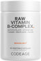 Codeage Raw Vitamin B-Complex Supplement - Essential B Vitamins with Probiotics, Digestive Enzymes, Fruits & Vegetables - 2-Month Supply - Methylf...