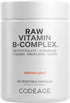 Codeage Raw Vitamin B-Complex Supplement - Essential B Vitamins with Probiotics, Digestive Enzymes, Fruits & Vegetables - 2-Month Supply - Methylf...