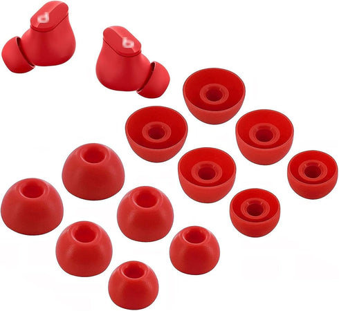 Replacement Earbuds Tips Silicone Eartips for Beats Studio Buds Headphones Fit in Case Buds Tips,6 Pairs S/M/L 3 Size,Red...