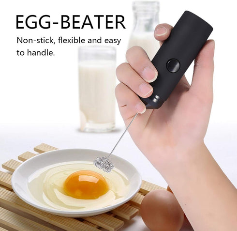 Stainless Steel Egg Blender, Milk Frother, Handheld Whipped Cream Coffees, Smoothies For Home Kitchen(Black)...
