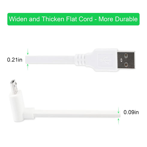 LEFXMOPHY Power Cord for WYZE Cam Pan V3 90 Degree L-Shape Connector 20ft Micro USB Right Angle White Extension Charging Cable......