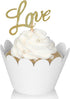 KPOSIYA Set of 100 Artistic Bake Cake Cups Filigree Little Vine Lace Laser Cut Cupcake Wrapper Liner Baking Cup Muffin CaseTrays for Wedding Birth...